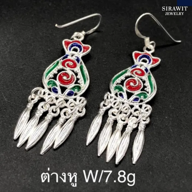 ต่างหูลงยาสุโขทัย